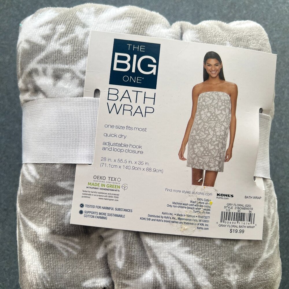 NWT The Big One Bath Wrap, OSFM